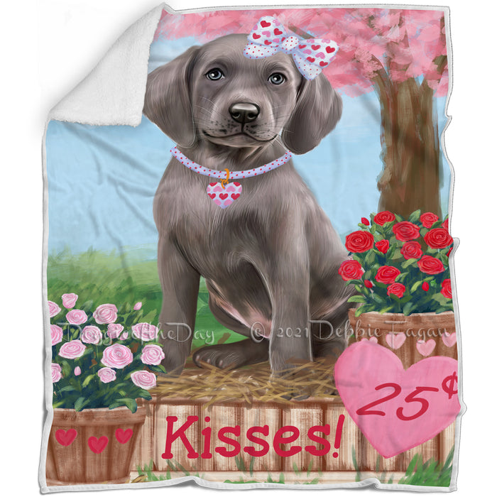 Rosie 25 Cent Kisses Weimaraner Dog Blanket BLNKT125751