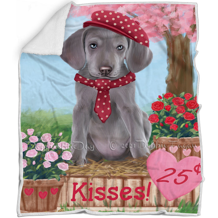 Rosie 25 Cent Kisses Weimaraner Dog Blanket BLNKT125760