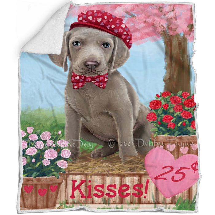 Rosie 25 Cent Kisses Weimaraner Dog Blanket BLNKT125769