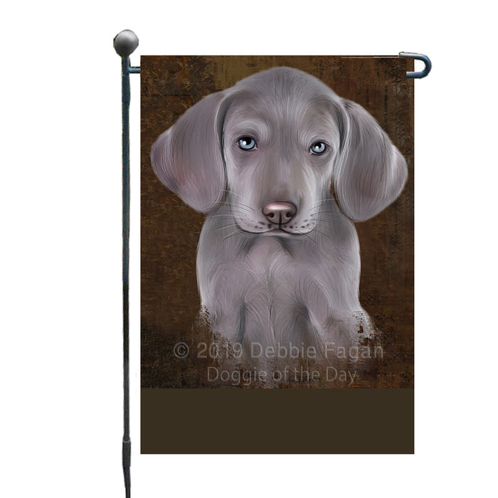 Personalized Rustic Weimaraner Dog Custom Garden Flag GFLG63661