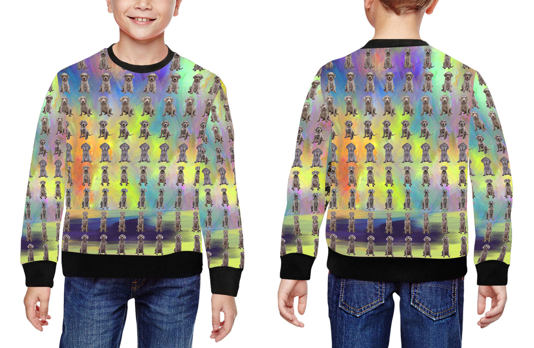 Paradise Wave Weimaraner Dogs All Over Print Crewneck Kids Sweatshirt