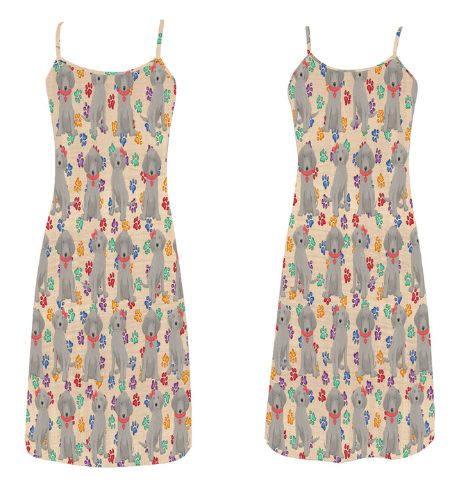 Rainbow Paw Print Weimaraner Dogs Red Alcestis Slip Dress