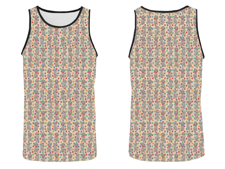 Rainbow Paw Print Weimaraner Dogs Red All Over Print   Men's Tank Top