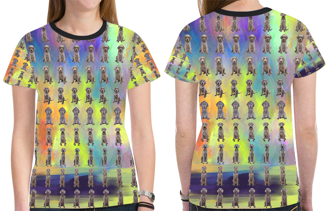 Paradise Wave Weimaraner Dogs All Over Print Mesh Women's T-shirt