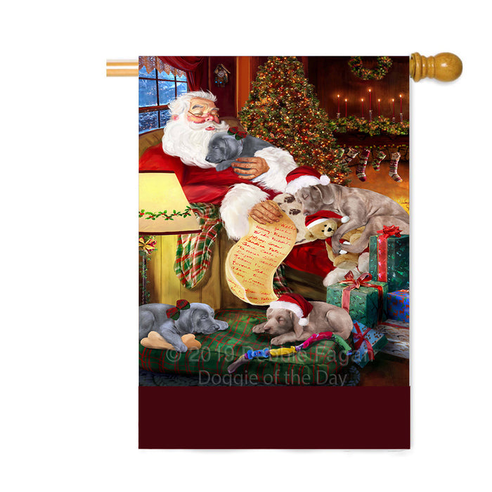 Personalized Westies Dogs and Puppies Sleeping with Santa Custom House Flag FLG-DOTD-A62735