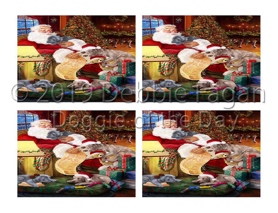 Santa Sleeping with Weimaraner Dogs Placemat