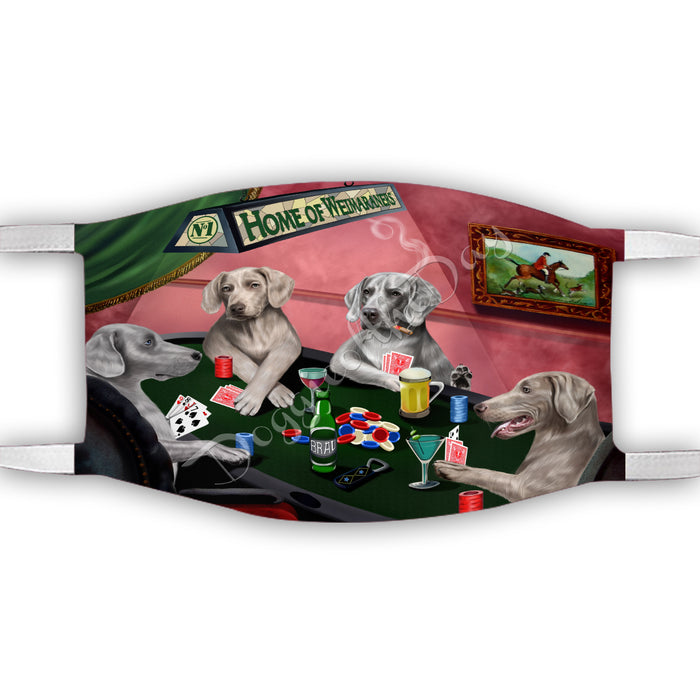 Home of Weimaraner Dogs Playing Poker Face Mask FM49829