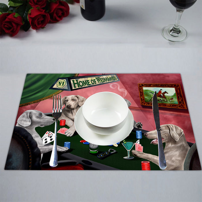 Home of  Weimaraner Dogs Playing Poker Placemat