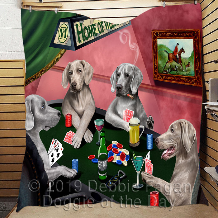 Home of  Weimaraner Dogs Playing Poker Quilt