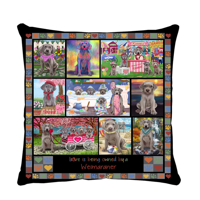 Love is Being Owned Weimaraner Dog Grey Pillow PIL85088