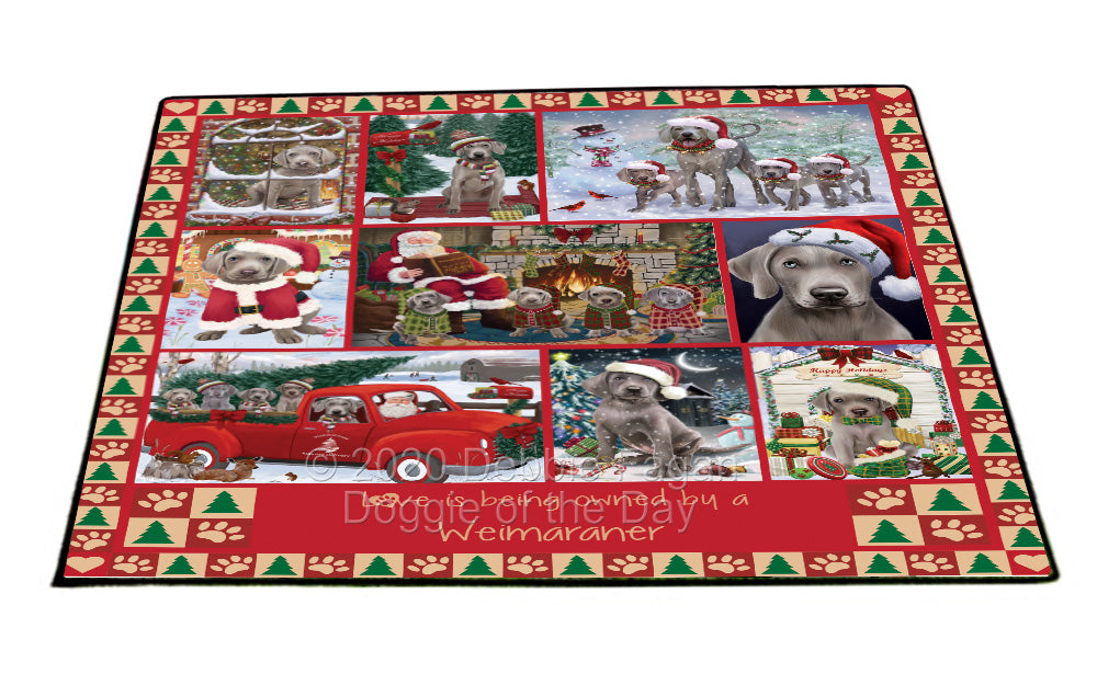 Love is Being Owned Christmas Weimaraner Dogs Floormat FLMS54973