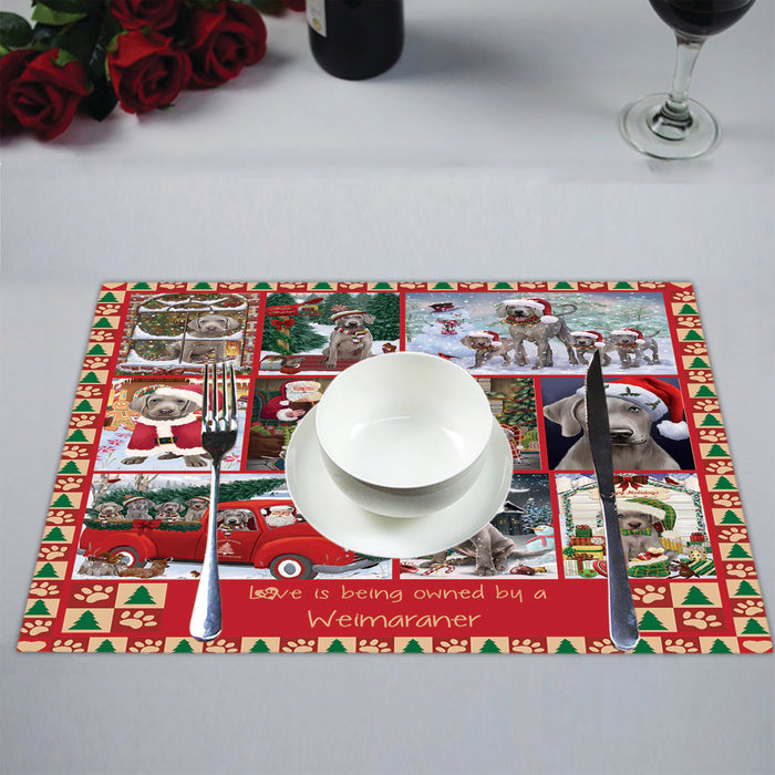 Love is Being Owned Christmas Weimaraner Dogs Placemat