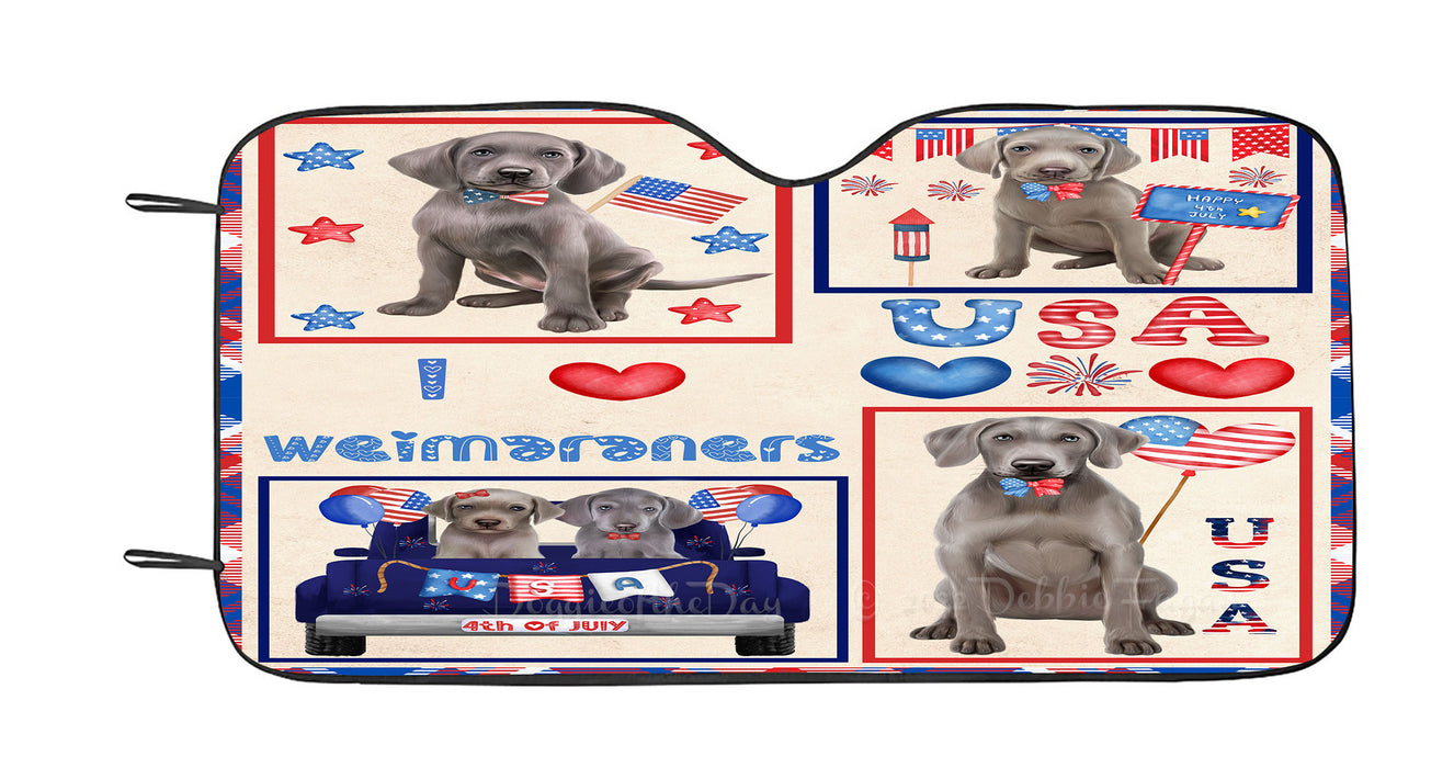 4th of July Independence Day I Love USA Weimaraner Dogs Car Sun Shade Cover Curtain