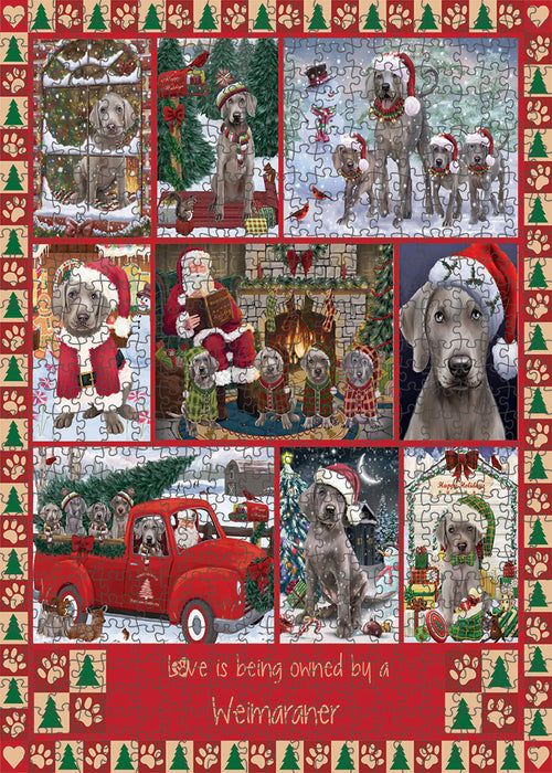 Love is Being Owned Christmas Weimaraner Dogs Puzzle with Photo Tin PUZL99536