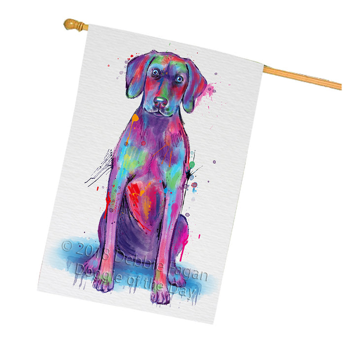 Watercolor Weimaraner Dog House Flag FLG65235