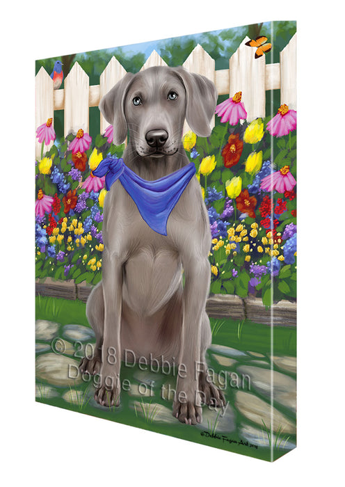 Spring Floral Weimaraner Dog Canvas Wall Art CVS67390
