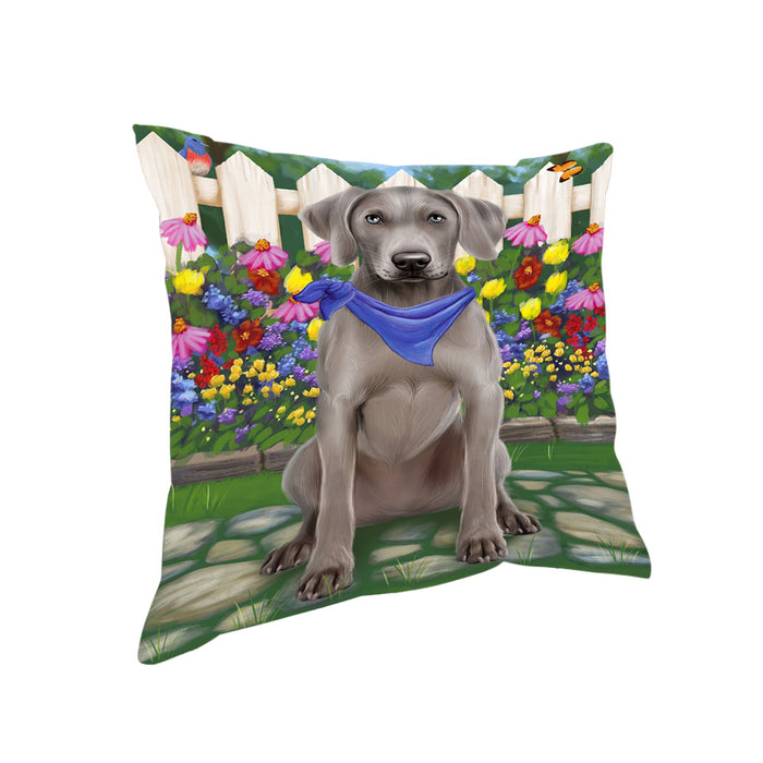Spring Floral Weimaraner Dog Pillow PIL56584
