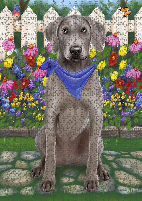 Spring Floral Weimaraner Dog Puzzle with Photo Tin PUZL54300