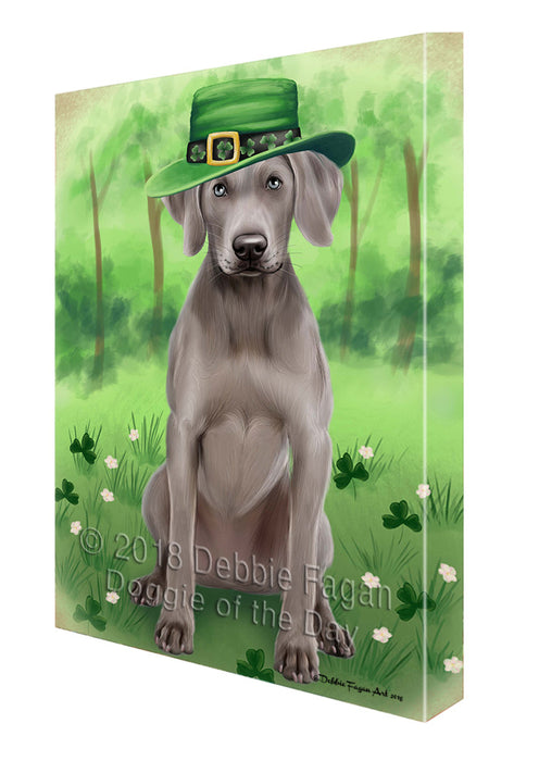 St. Patricks Day Irish Portrait Weimaraner Dog Canvas Wall Art CVS59718