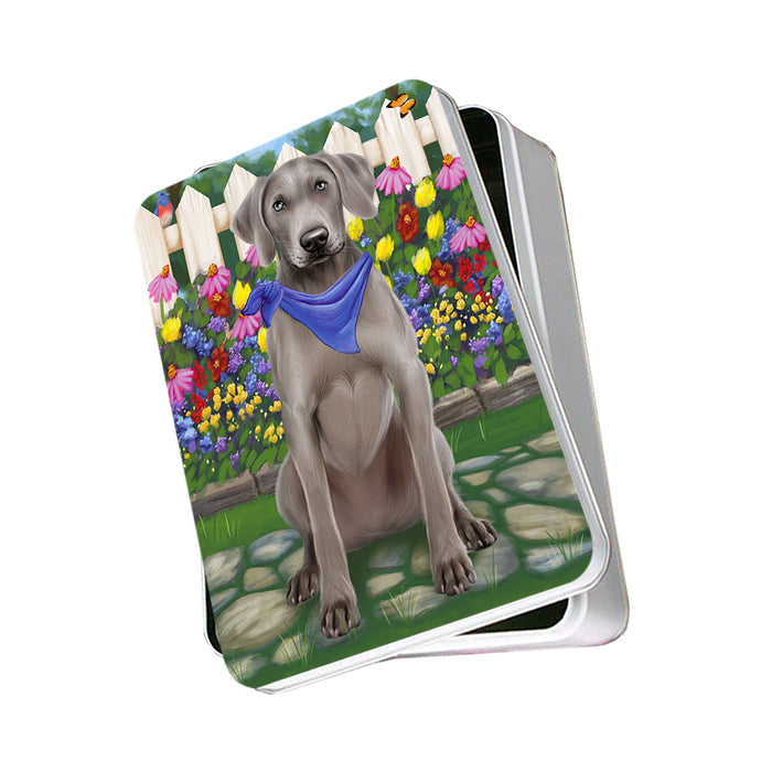 Spring Floral Weimaraner Dog Photo Storage Tin PITN51841