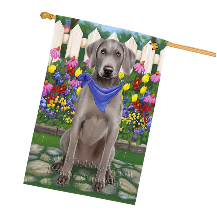 Spring Floral Weimaraner Dog House Flag FLG50147