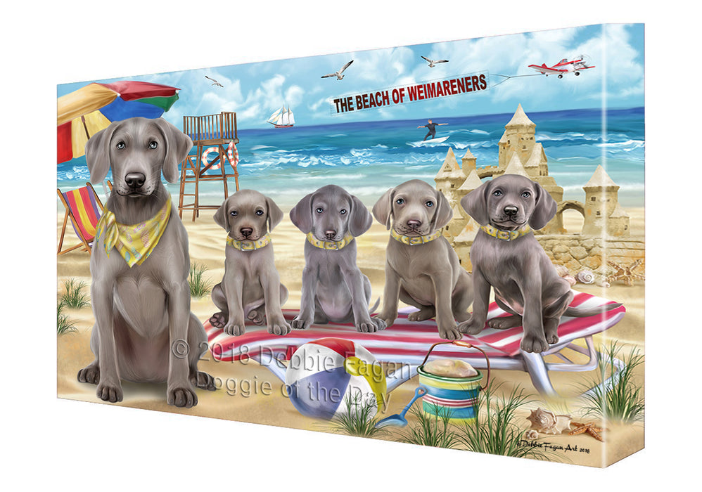 Pet Friendly Beach Weimaraners Dog Canvas Wall Art CVS53436