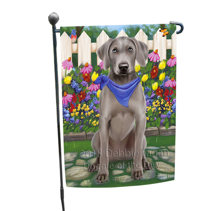 Spring Floral Weimaraner Dog Garden Flag GFLG50011