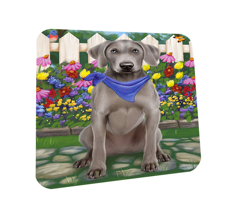 Spring Floral Weimaraner Dog Coasters Set of 4 CST52144