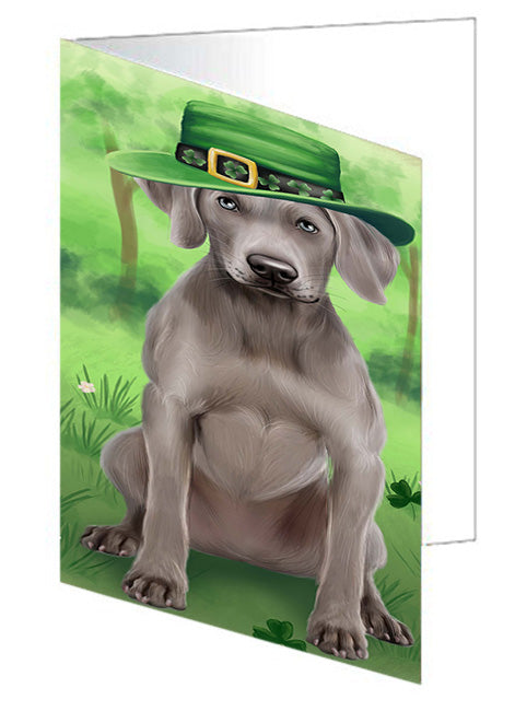 St. Patricks Day Irish Portrait Weimaraner Dog Handmade Artwork Assorted Pets Greeting Cards and Note Cards with Envelopes for All Occasions and Holiday Seasons GCD52304