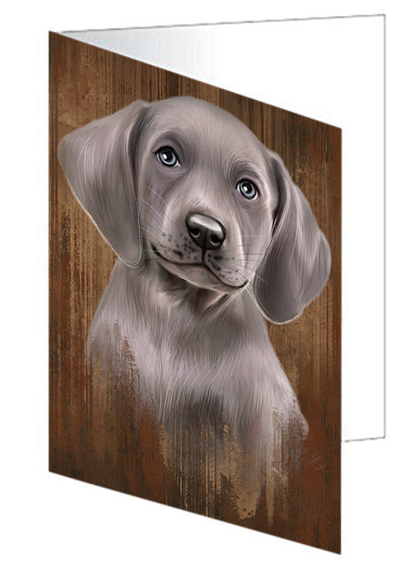 Rustic Weimaraner Dog Handmade Artwork Assorted Pets Greeting Cards and Note Cards with Envelopes for All Occasions and Holiday Seasons GCD52805
