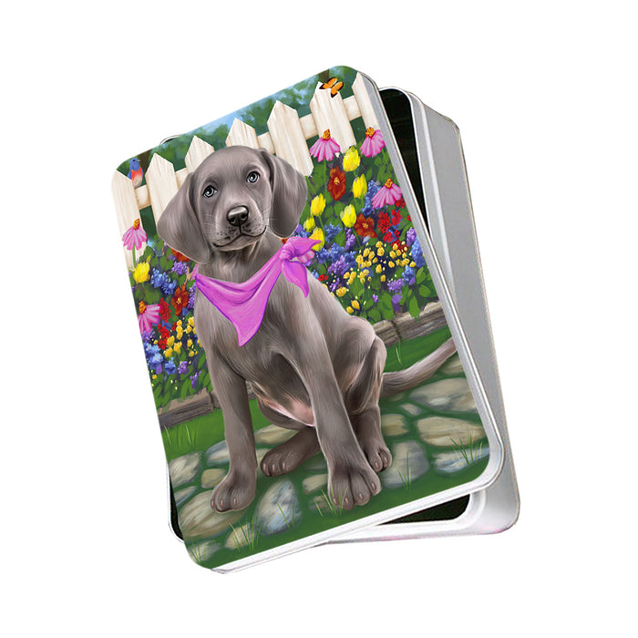 Spring Floral Weimaraner Dog Photo Storage Tin PITN51842