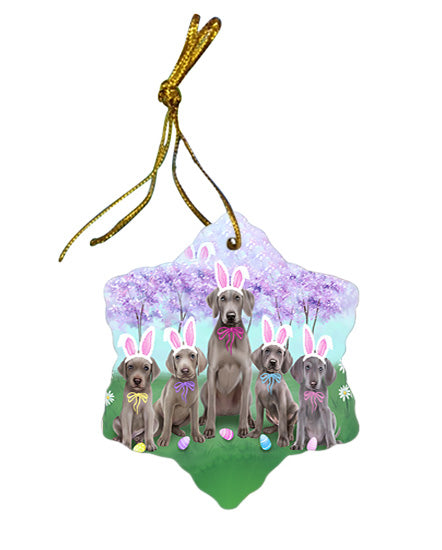 Weimaraners Dog Easter Holiday Star Porcelain Ornament SPOR49284