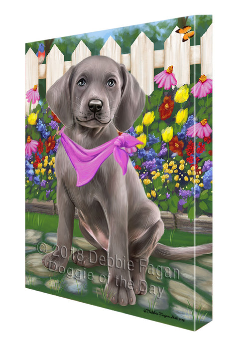 Spring Floral Weimaraner Dog Canvas Wall Art CVS67399