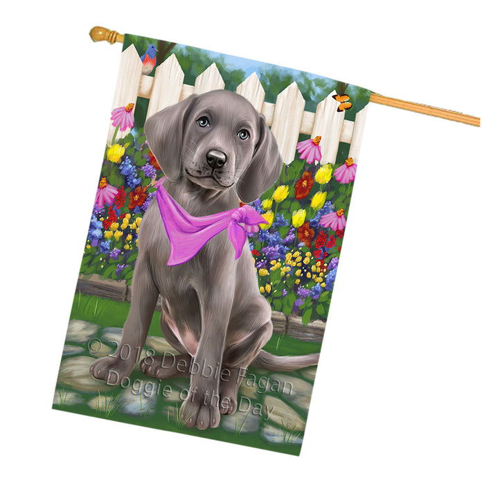 Spring Floral Weimaraner Dog House Flag FLG50148