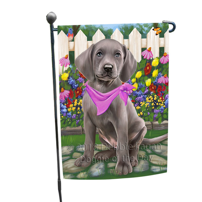 Spring Floral Weimaraner Dog Garden Flag GFLG50012