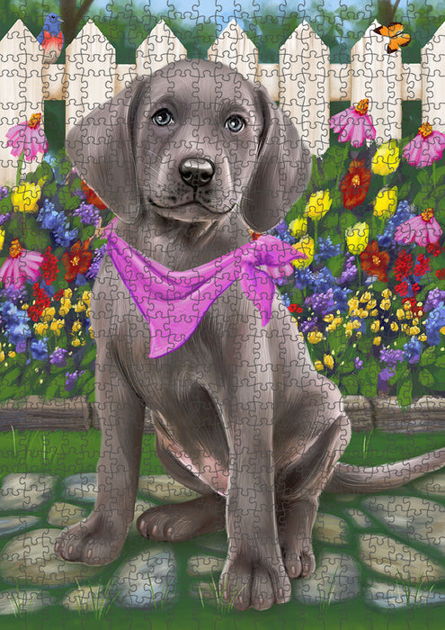 Spring Floral Weimaraner Dog Puzzle with Photo Tin PUZL54255