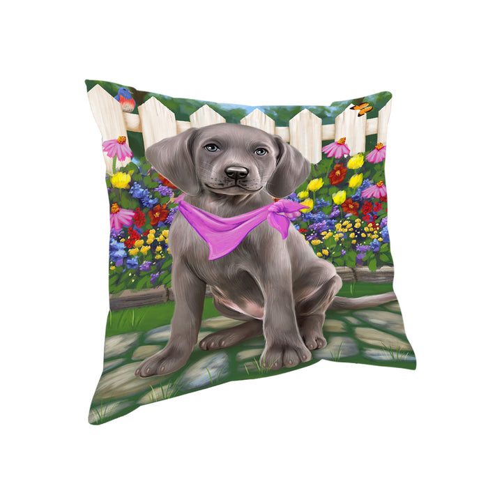 Spring Floral Weimaraner Dog Pillow PIL56588