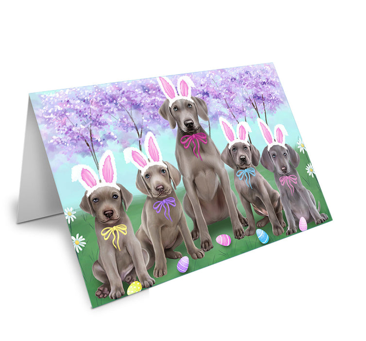 Weimaraners Dog Easter Holiday Handmade Artwork Assorted Pets Greeting Cards and Note Cards with Envelopes for All Occasions and Holiday Seasons GCD51905