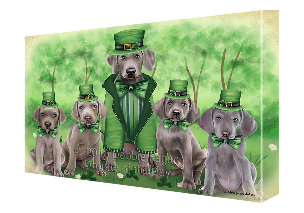 St. Patricks Day Irish Family Portrait Weimaraners Dog Canvas Wall Art CVS59727