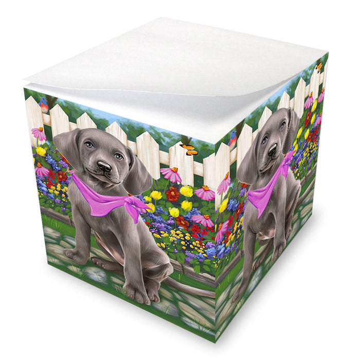 Spring Floral Weimaraner Dog Note Cube NOC52279