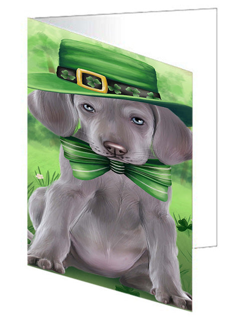 St. Patricks Day Irish Portrait Weimaraner Dog Handmade Artwork Assorted Pets Greeting Cards and Note Cards with Envelopes for All Occasions and Holiday Seasons GCD52310