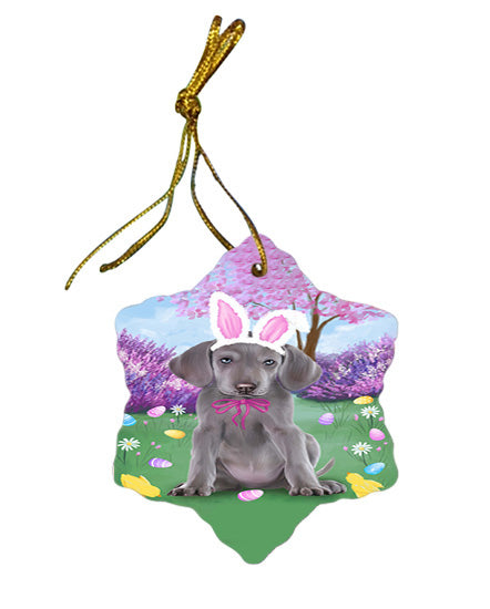 Weimaraner Dog Easter Holiday Star Porcelain Ornament SPOR49285