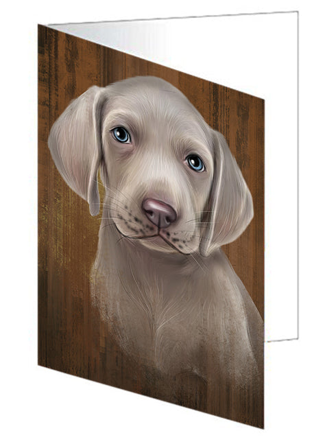 Rustic Weimaraner Dog Handmade Artwork Assorted Pets Greeting Cards and Note Cards with Envelopes for All Occasions and Holiday Seasons GCD52808