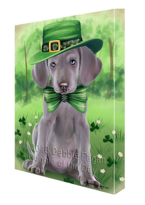 St. Patricks Day Irish Portrait Weimaraner Dog Canvas Wall Art CVS59736