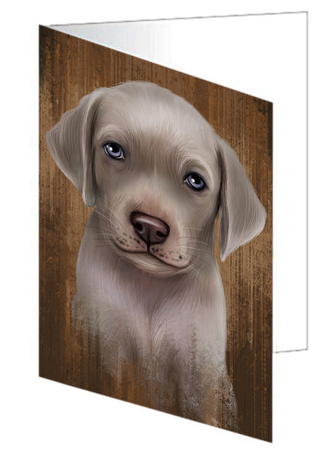 Rustic Weimaraner Dog Handmade Artwork Assorted Pets Greeting Cards and Note Cards with Envelopes for All Occasions and Holiday Seasons GCD52811