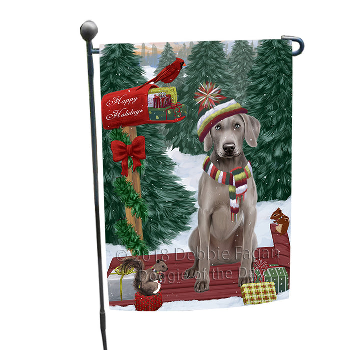Merry Christmas Woodland Sled Weimaraner Dog Garden Flag GFLG55358