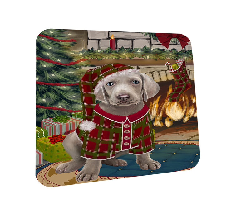 The Stocking was Hung Weimaraner Dog Coasters Set of 4 CST55608