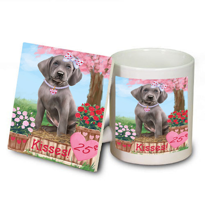 Rosie 25 Cent Kisses Weimaraner Dog Mug and Coaster Set MUC56251