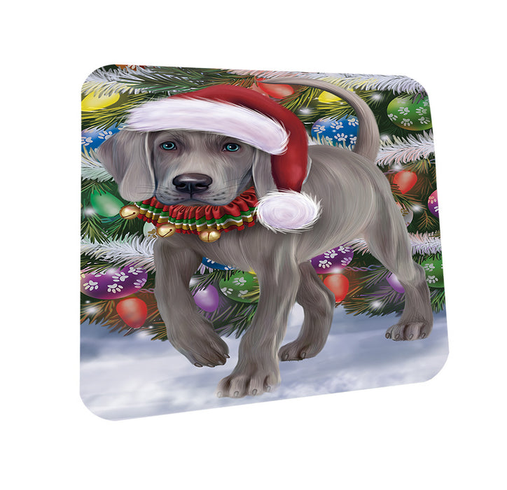 Trotting in the Snow Weimaraner Dog Coasters Set of 4 CST54559