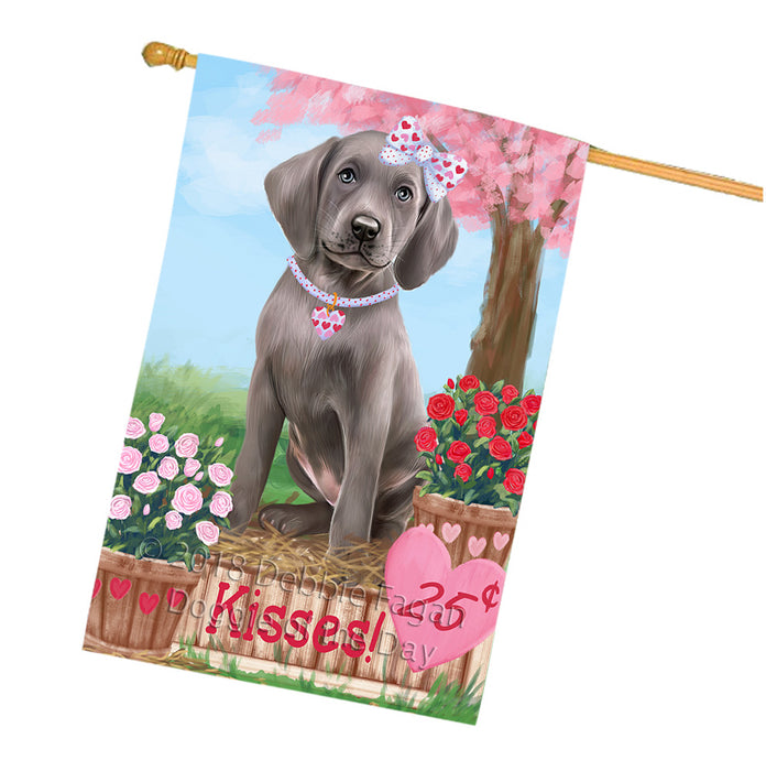 Rosie 25 Cent Kisses Weimaraner Dog House Flag FLG56943